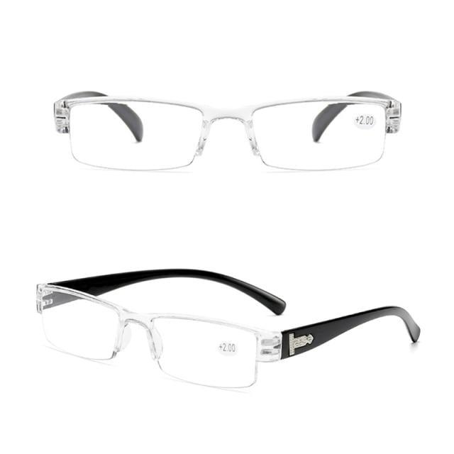 Fashion Reading Glasses Men Women Clear Lens Half Frame Presbyopic Eyewear For Reader Computer Reading Glasses For Women And Men Fashion Rectangle Eyewear Frame