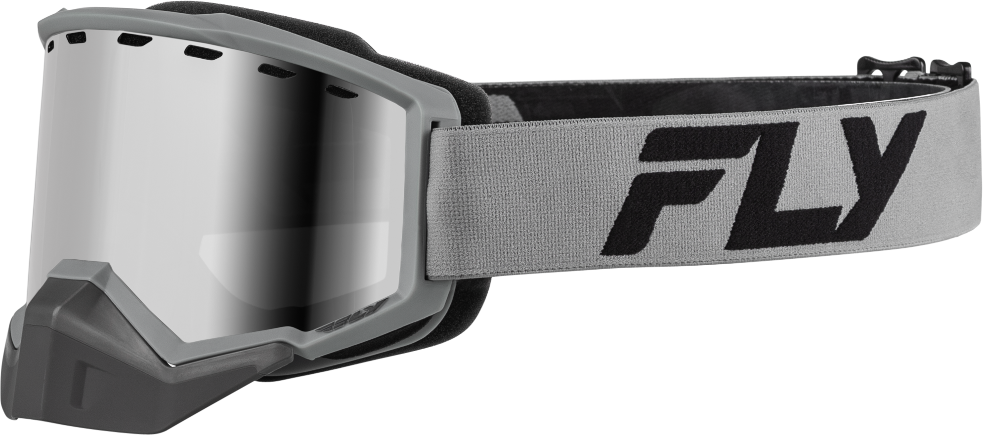 Fly Racing Focus Snow Goggle Silver/Char W/ Silver Mirror/Smoke Lens 37-50165