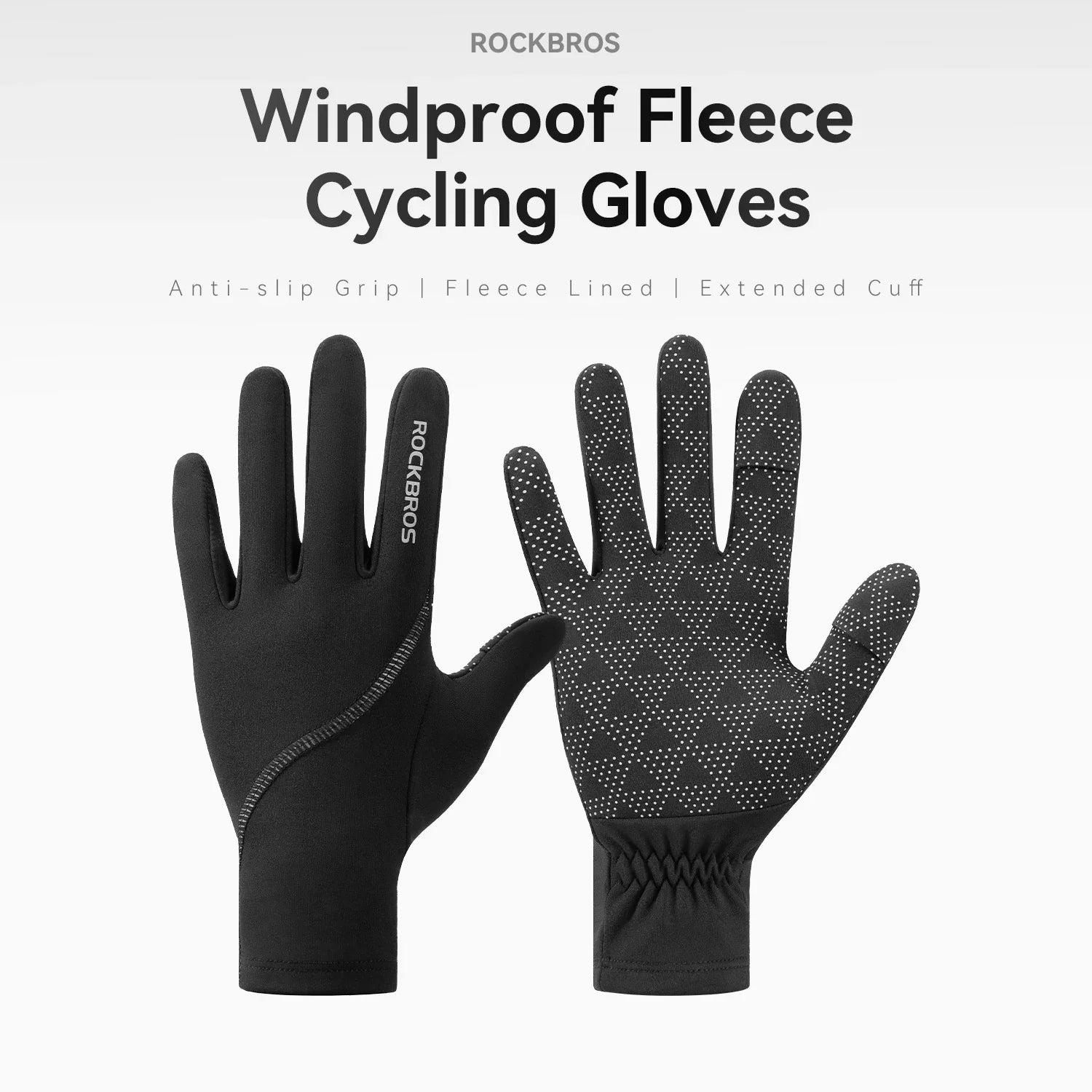 Fleece-Lined Full-Finger Cycling Gloves