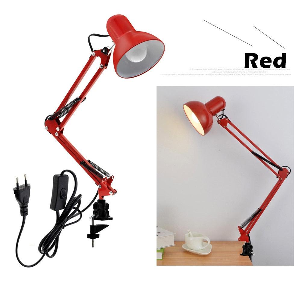 Flexible Led Desk Lamp Home Office Modern Table Lamp Metal Architect Adjustable Folding Reading Light Decorative Table Lamp Cute Study Lamps for Bedroom Décor