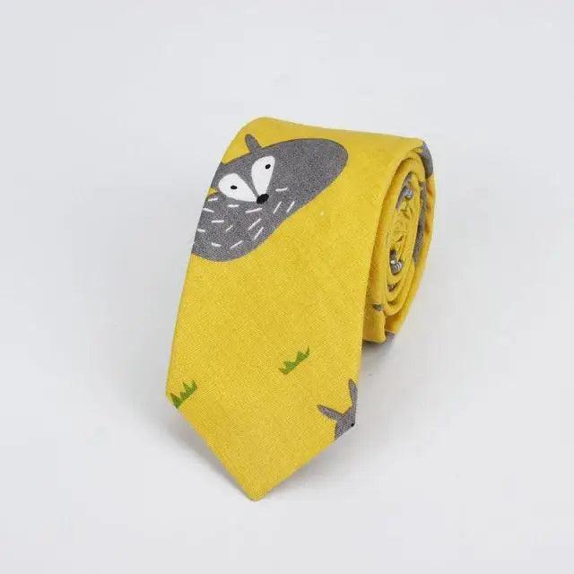 Flower Theme Cotton Slim Men Necktie Casual Business Design Skinny Necktie Floral Print Party Necktie For Men