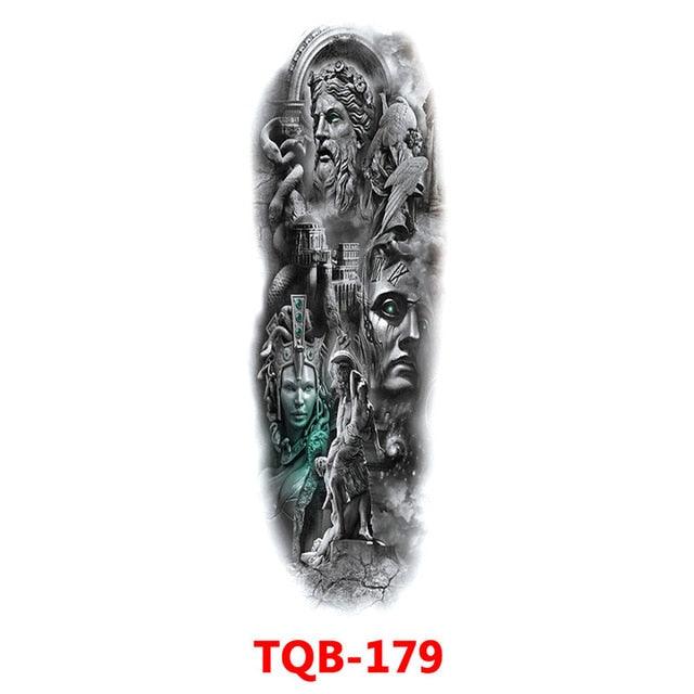 Full Arm Large Size Sleeve Temporary Sticker Dragon Tattoo Waterproof Body Art Realistic 3D Design For Mens