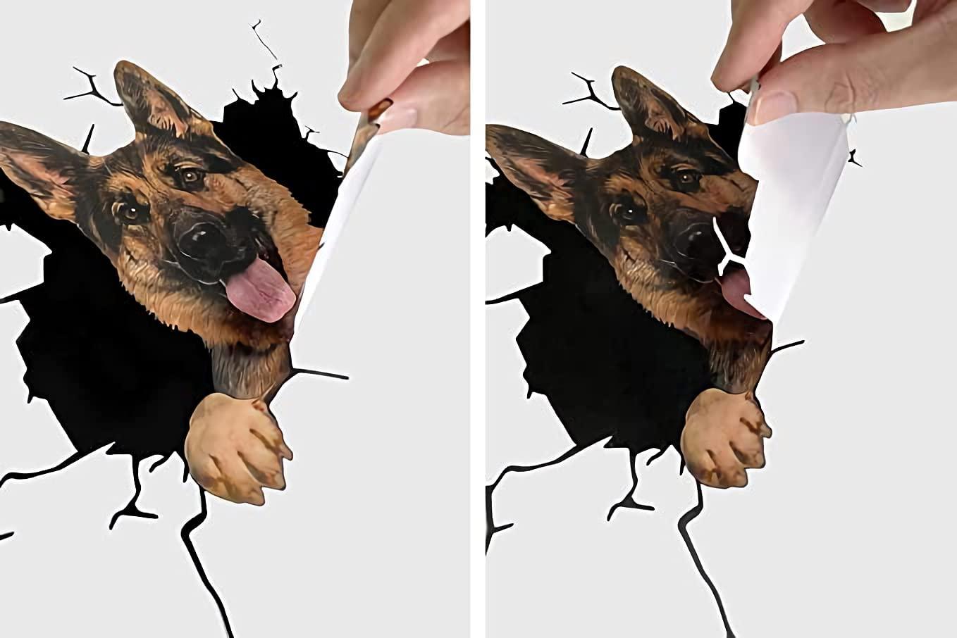 Funny Dog Head In The Crack Vinyl Car Funny Dog Head In The Crack Vinyl Car Stickers Decals Motorcycle Accessories Car-window Decorative Goods Broken Glass Sticker Car Stickers Decals Motorcycle Accessories Car-window Decorative Goods Pvc Car Sticker
