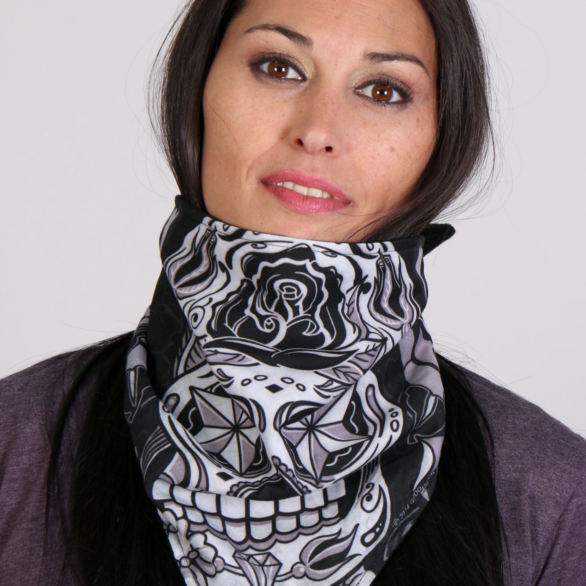 FWC1002 Sugar Skull Face Wrap Neck Warmer