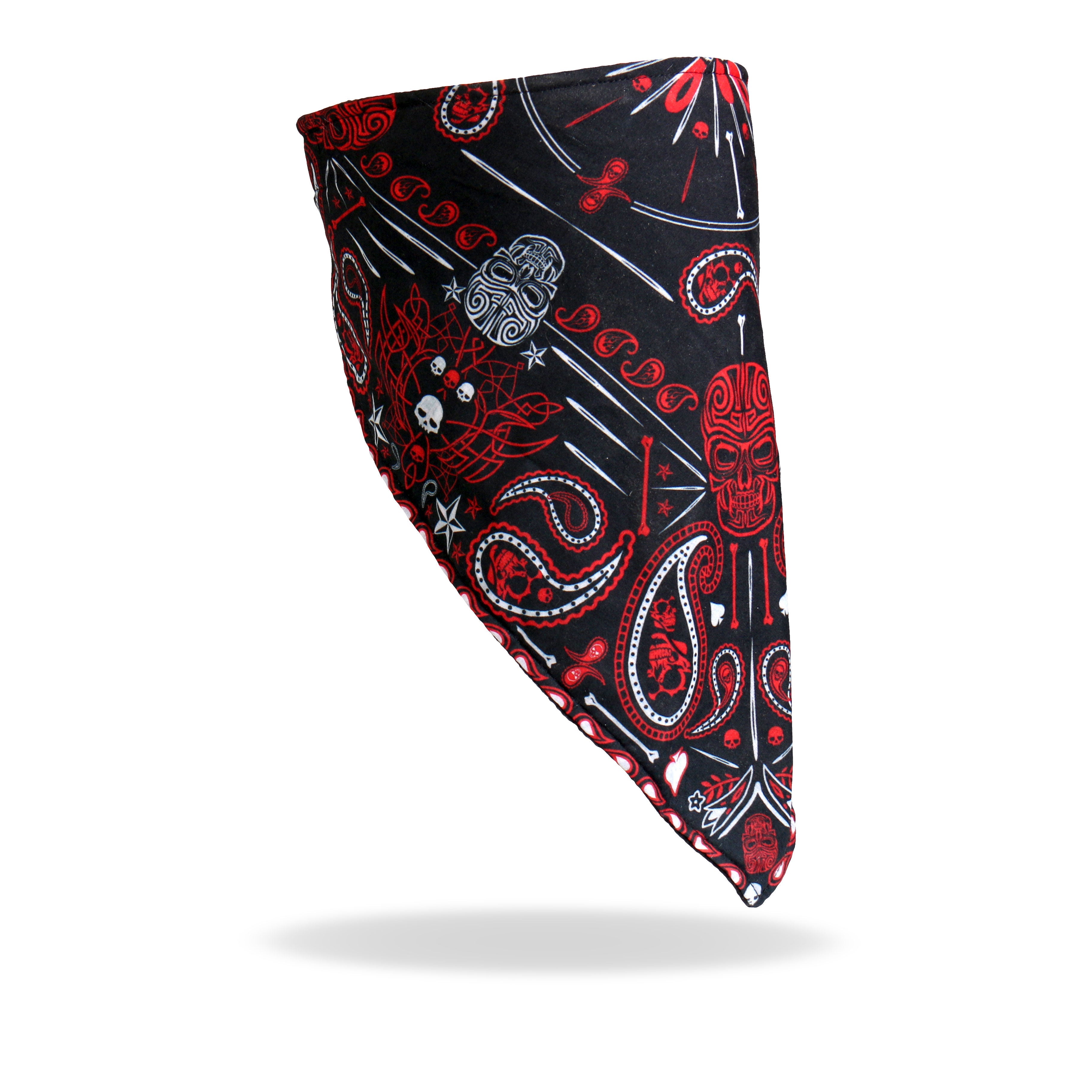 FWC1004 Red Paisley Face Wrap Neck Warmer