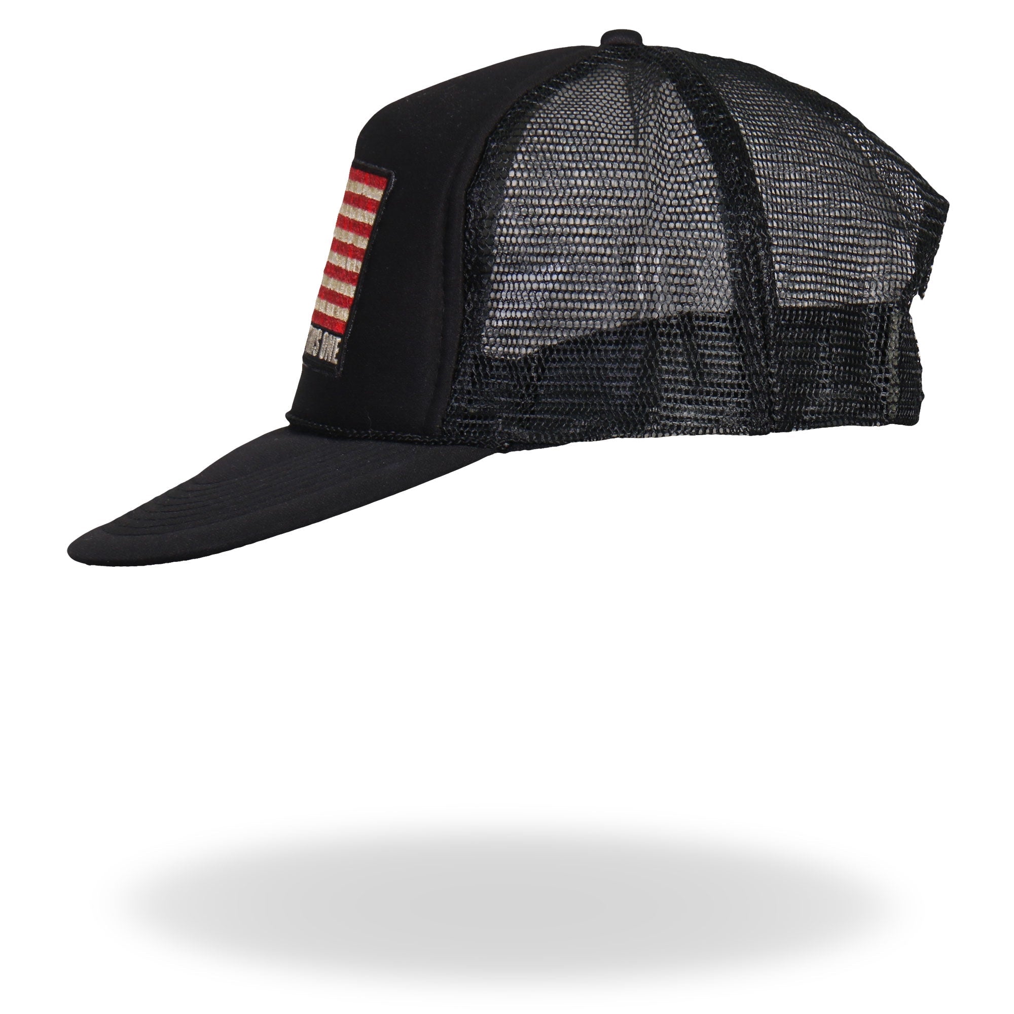 GSH1016 Try Stomping This American Flag Black Trucker Hat