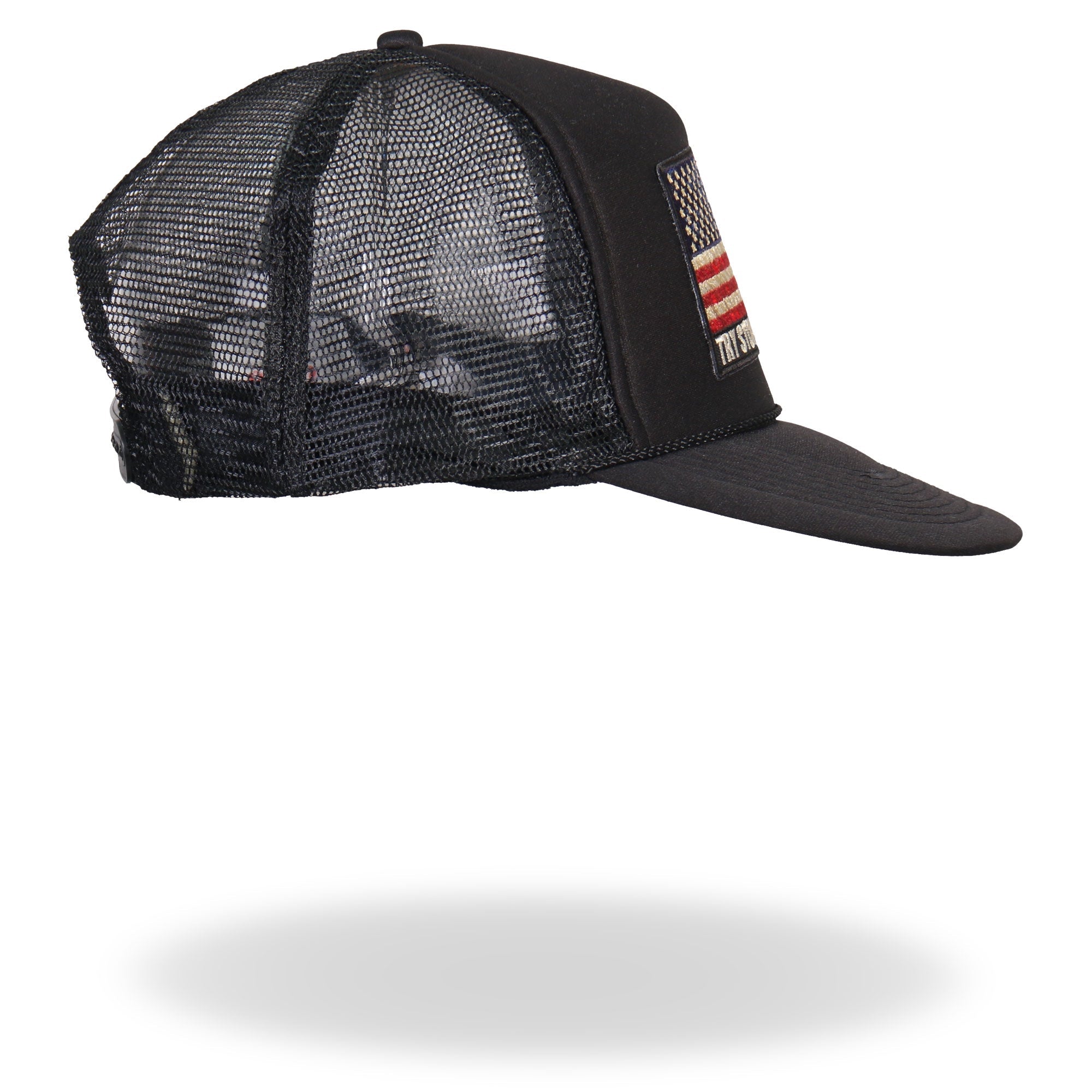 GSH1016 Try Stomping This American Flag Black Trucker Hat