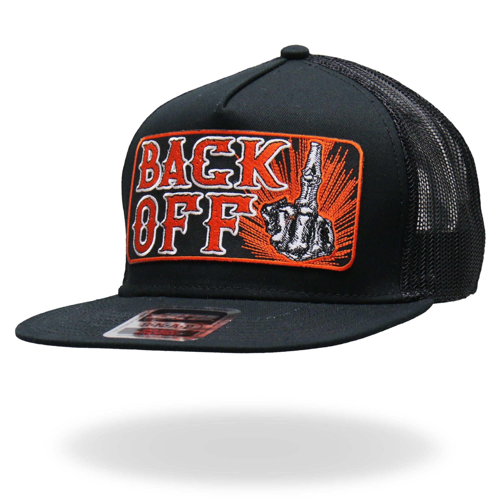GSH1020 Black ‘Back Off Bone Finger’ Snap Back Hat