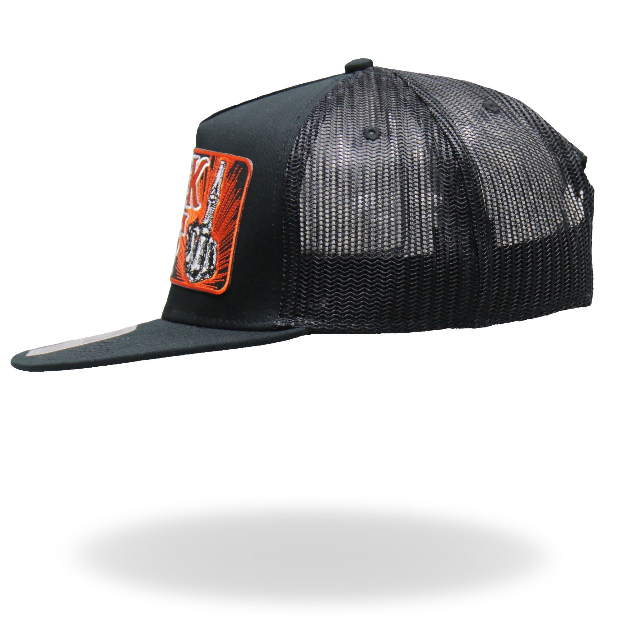 GSH1020 Black ‘Back Off Bone Finger’ Snap Back Hat