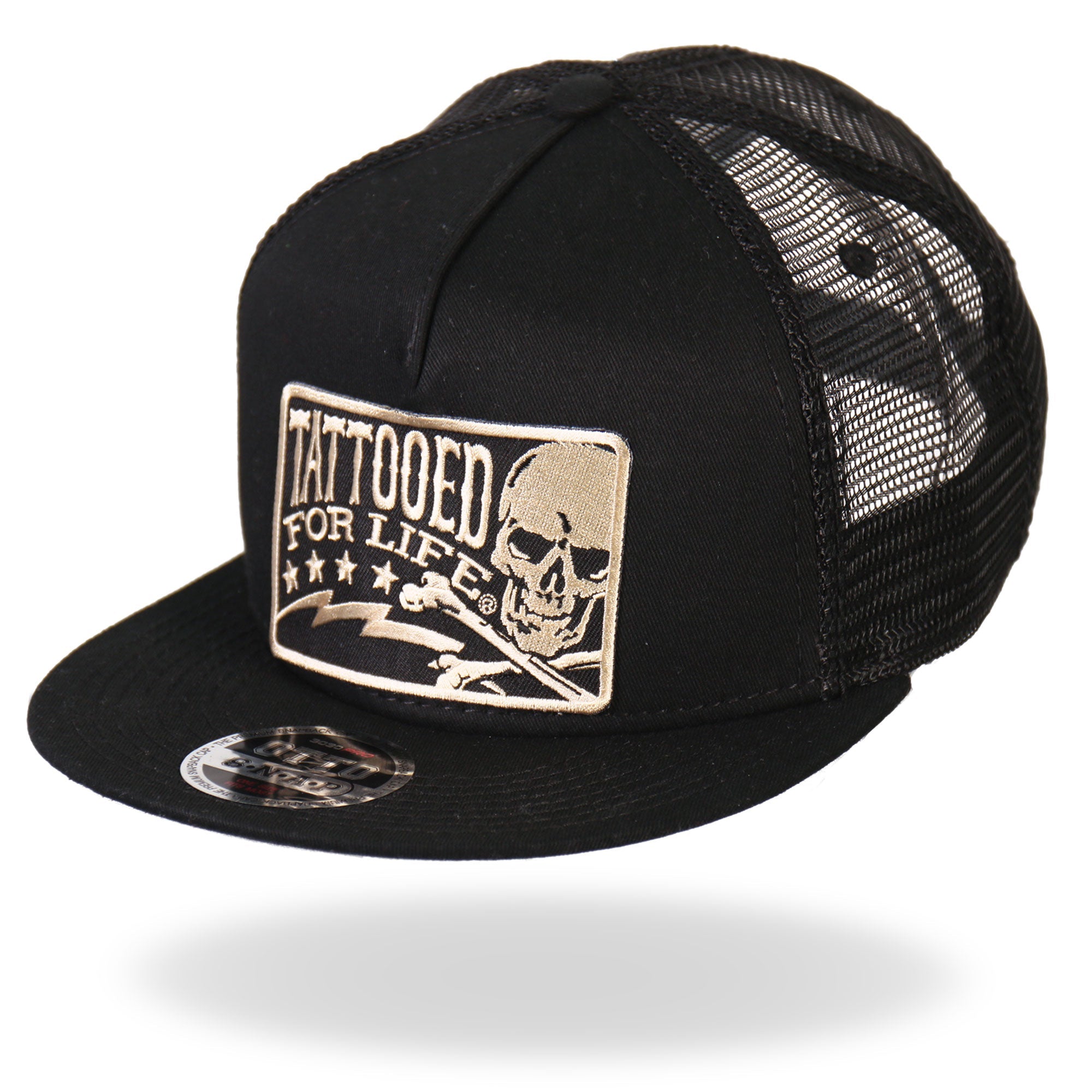 GSH2003 Tattooed for Life Skull and Bolts Snap Back Hat
