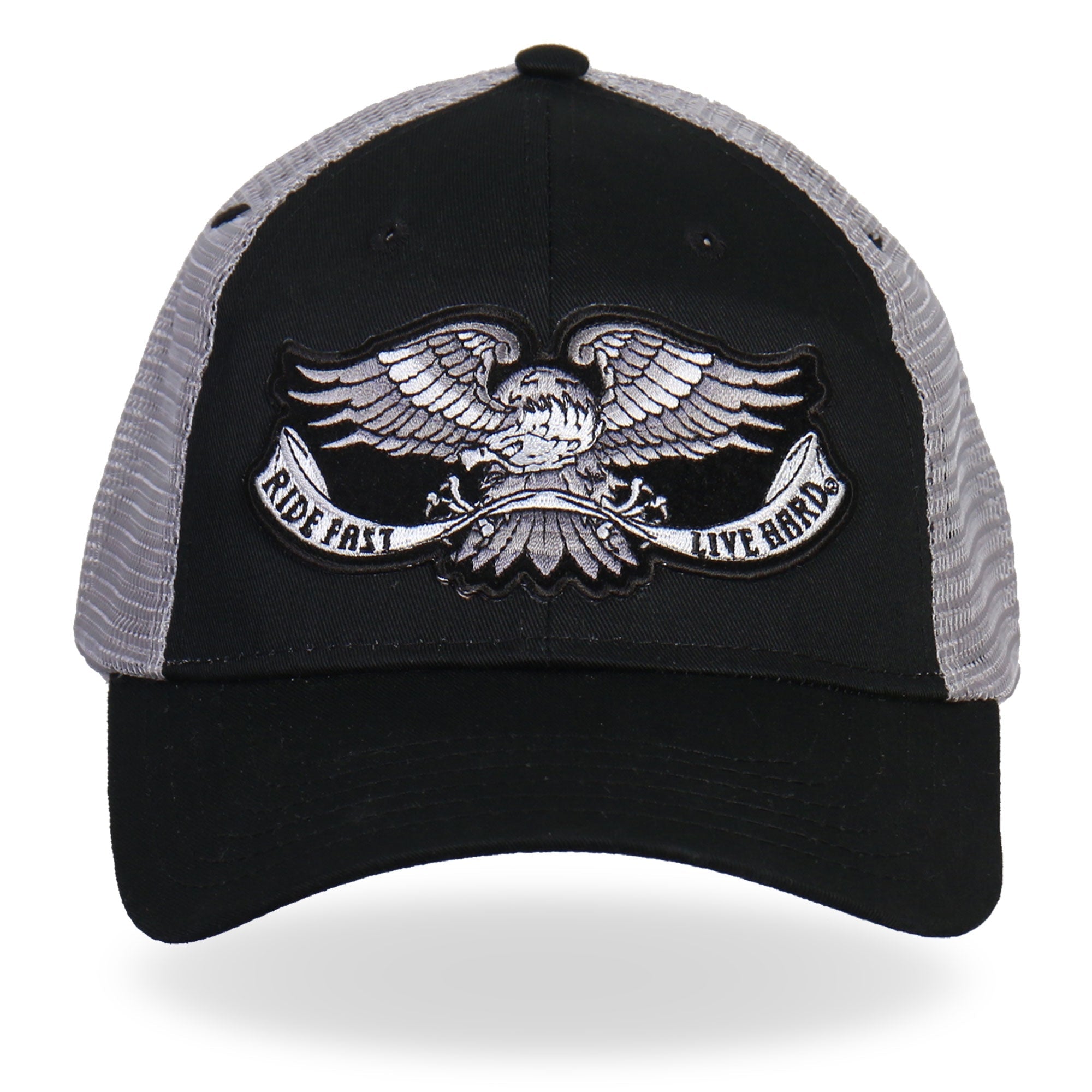GSH2006 Eagle Tattoo Trucker Black and Grey Hat
