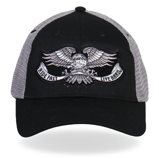 GSH2006 Eagle Tattoo Trucker Black and Grey Hat