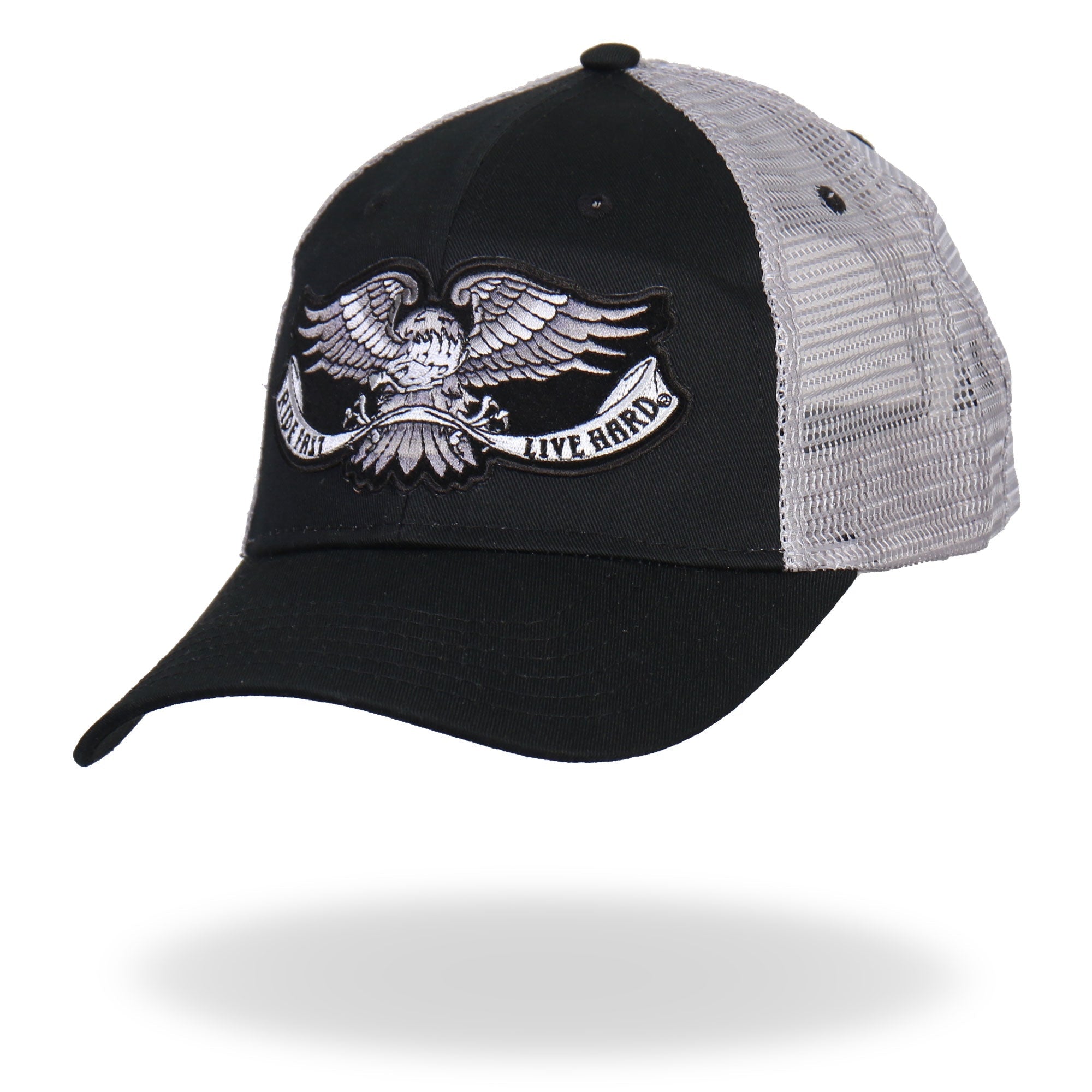 GSH2006 Eagle Tattoo Trucker Black and Grey Hat