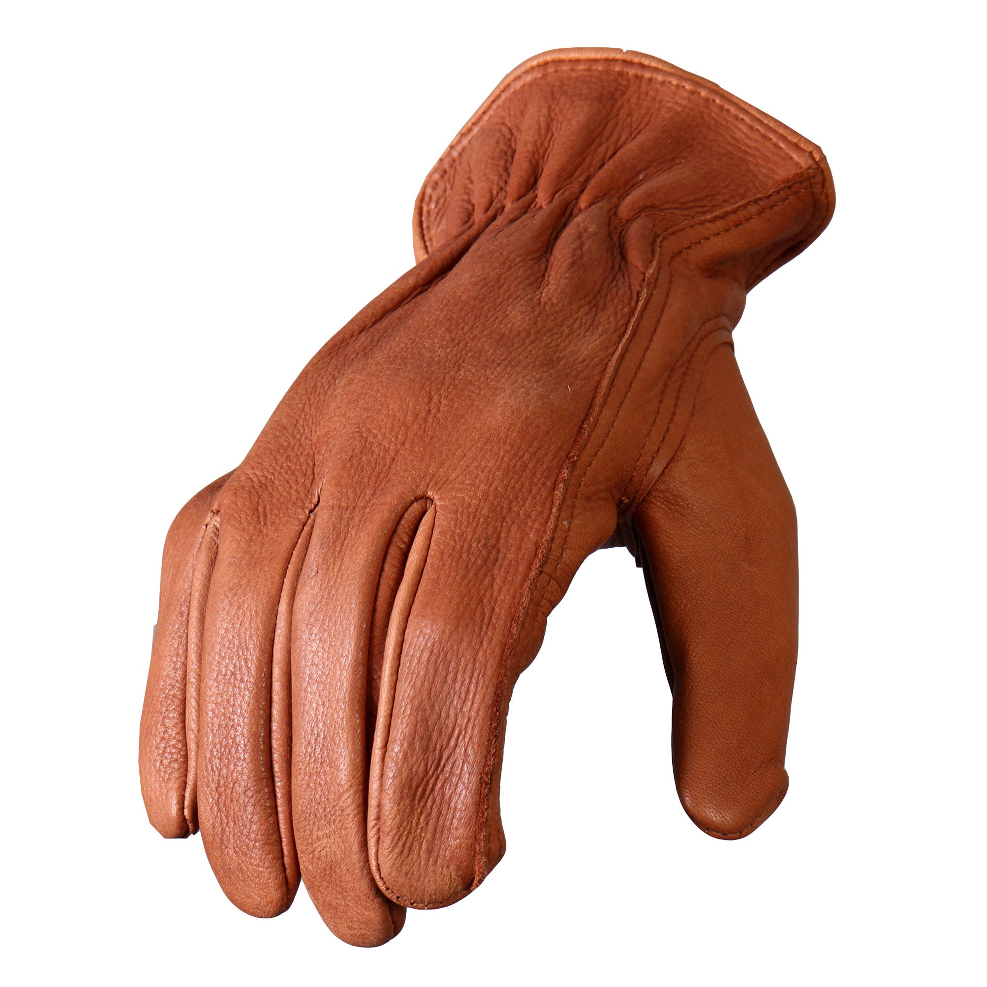 GVD1013 Brown Deerskin Leather Driving Gloves