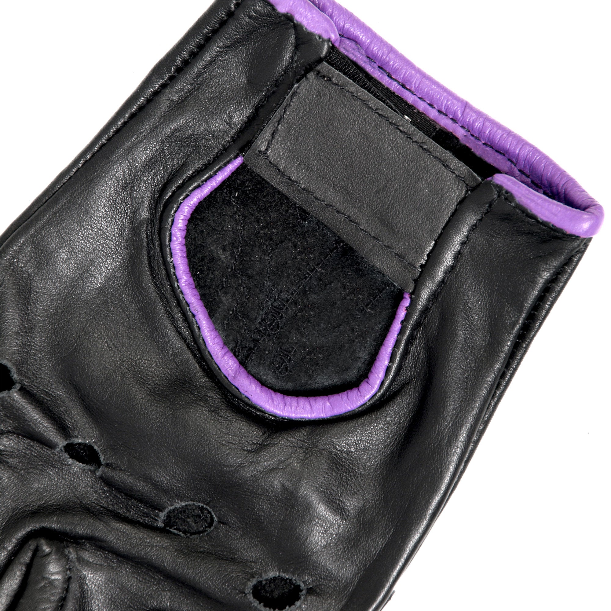 GVL1005 Ladies Purple Piping Fingerless Gloves
