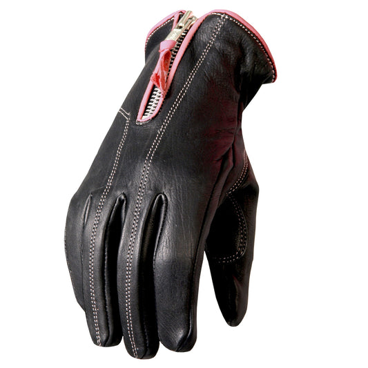 GVL1009 Ladies Driving Gloves with Pink Piping
