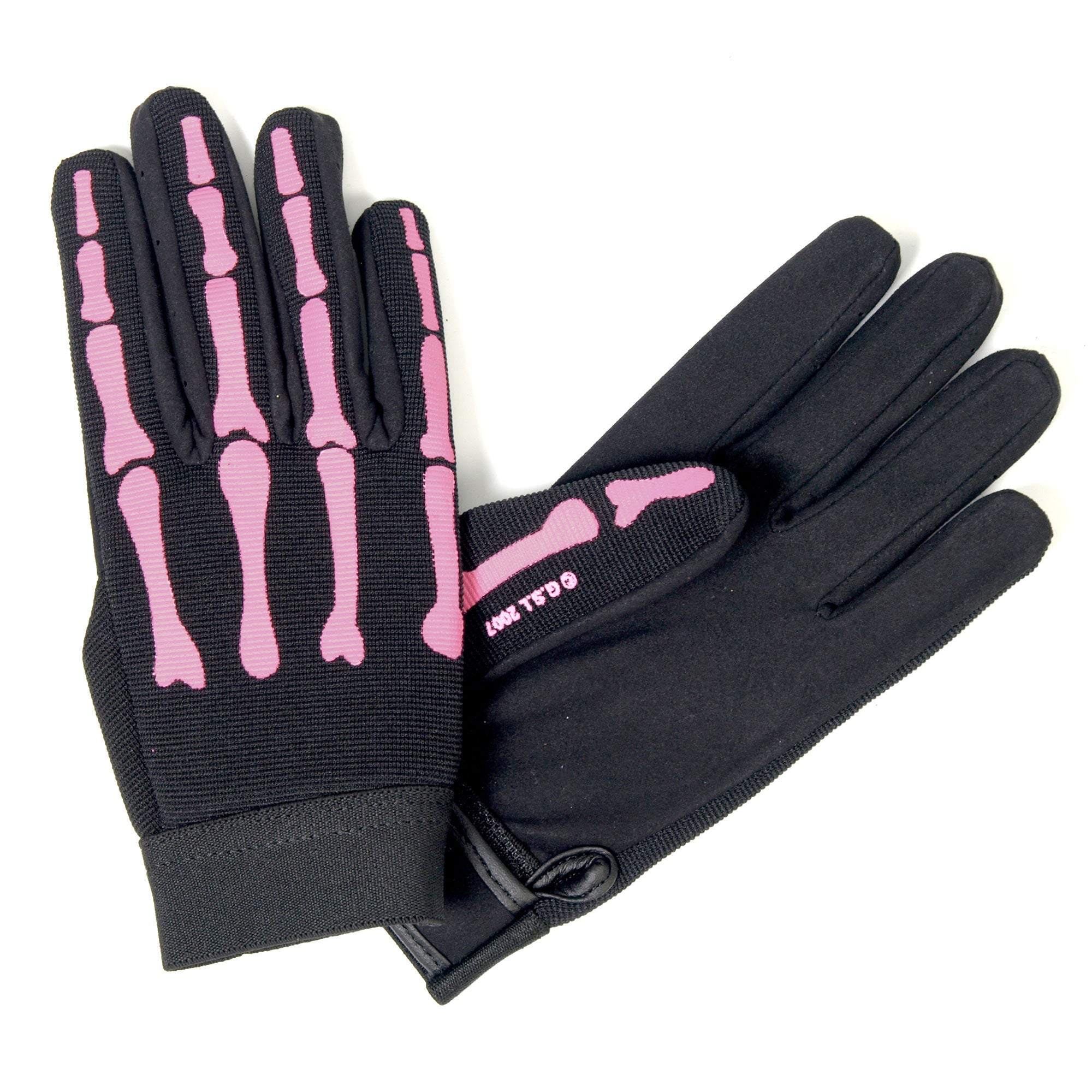 GVL2006 Pink Skeleton Ladies Mechanics Gloves