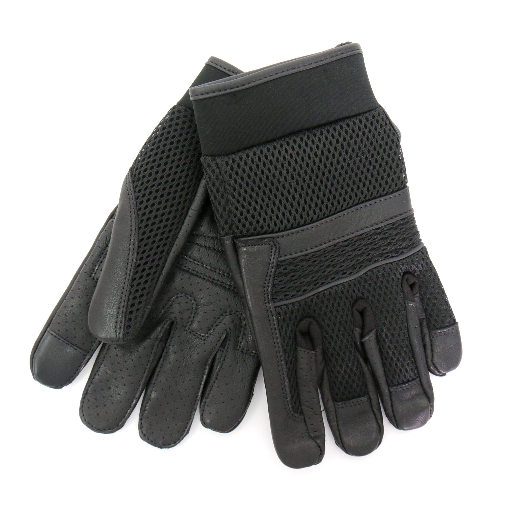 GVM1027 Mens Mesh and Leather Gloves with Piping
