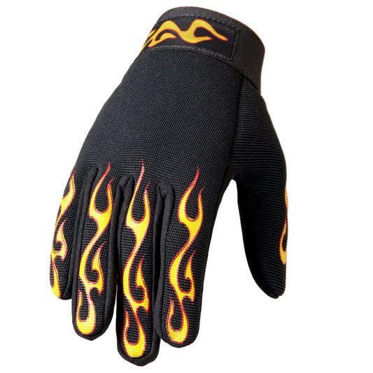GVM2004 Yellow and Red Flame Mechanics Gloves