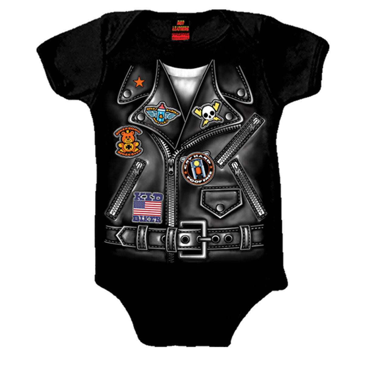 GYS1036 Boys Leather Jacket Baby Bodysuits