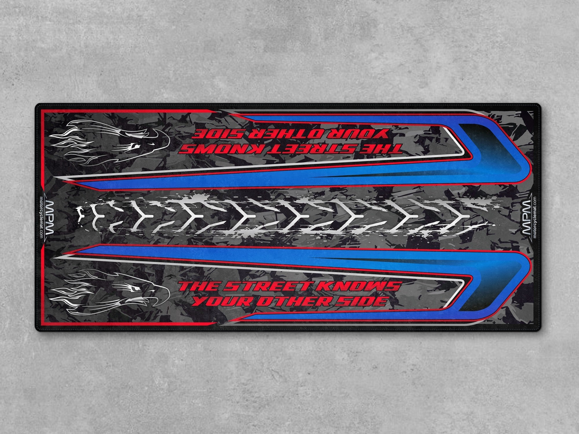 MPM Motorcycle Mat for Touring Motorcycle "The Street Knows Your Other Side" - MM4315