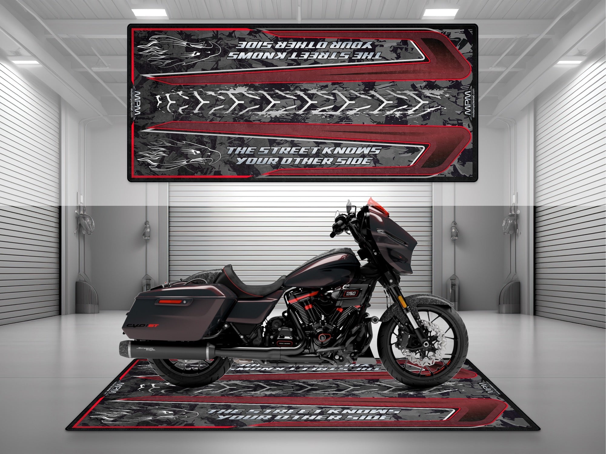 MPM Motorcycle Mat for Touring Motorcycle "The Street Knows Your Other Side" - MM4315