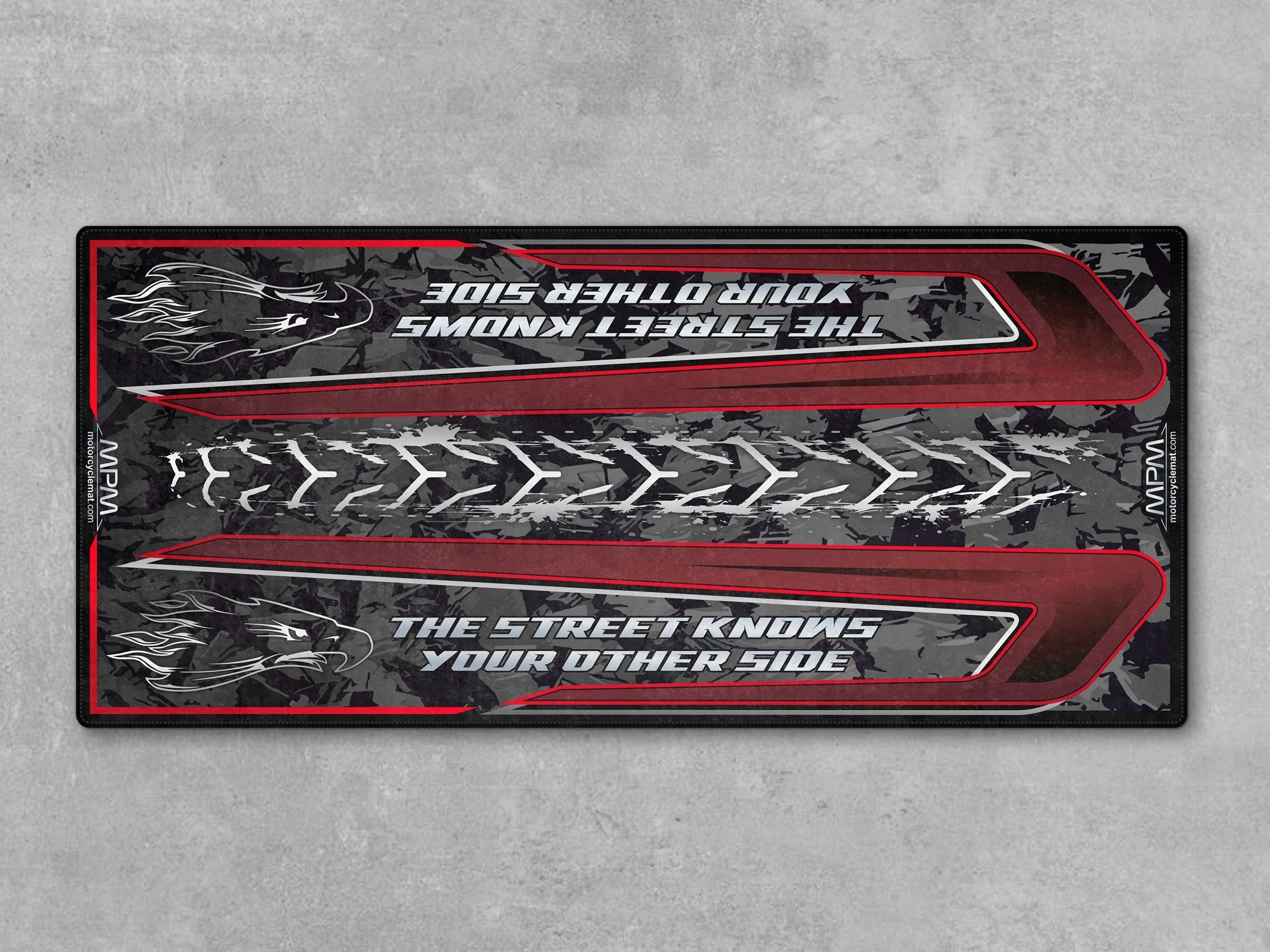 MPM Motorcycle Mat for Touring Motorcycle "The Street Knows Your Other Side" - MM4315