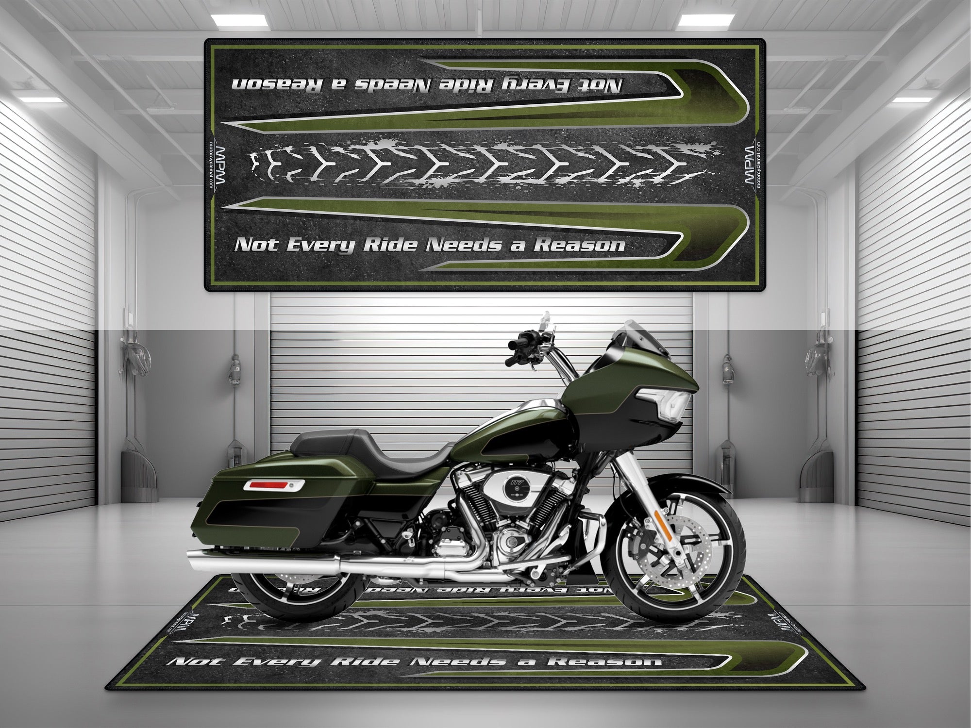 MPM Motorcycle Mat for Touring Motorcycle "Not Every Ride Needs a Reason" - MM4312