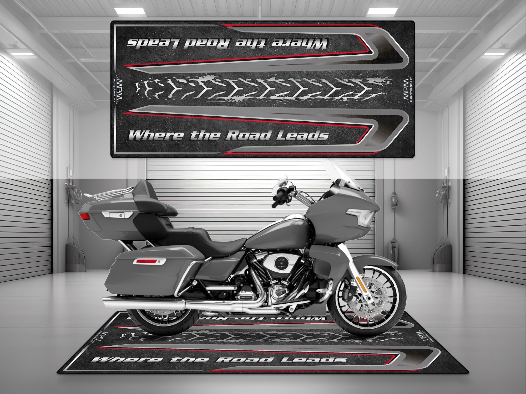 MPM Motorcycle Mat for Touring Motorcycle "Where the Road Leads" - MM4314