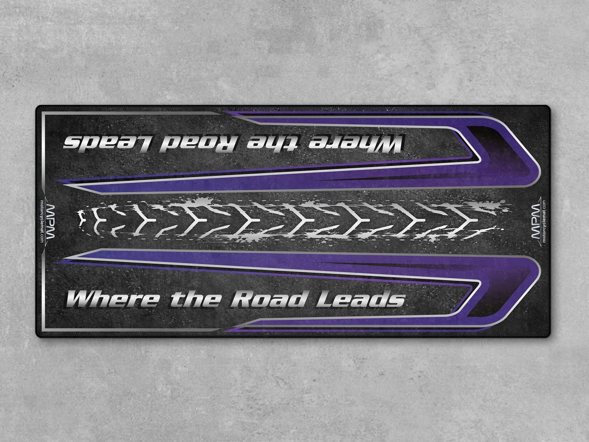 MPM Motorcycle Mat for Touring Motorcycle "Where the Road Leads" - MM4314