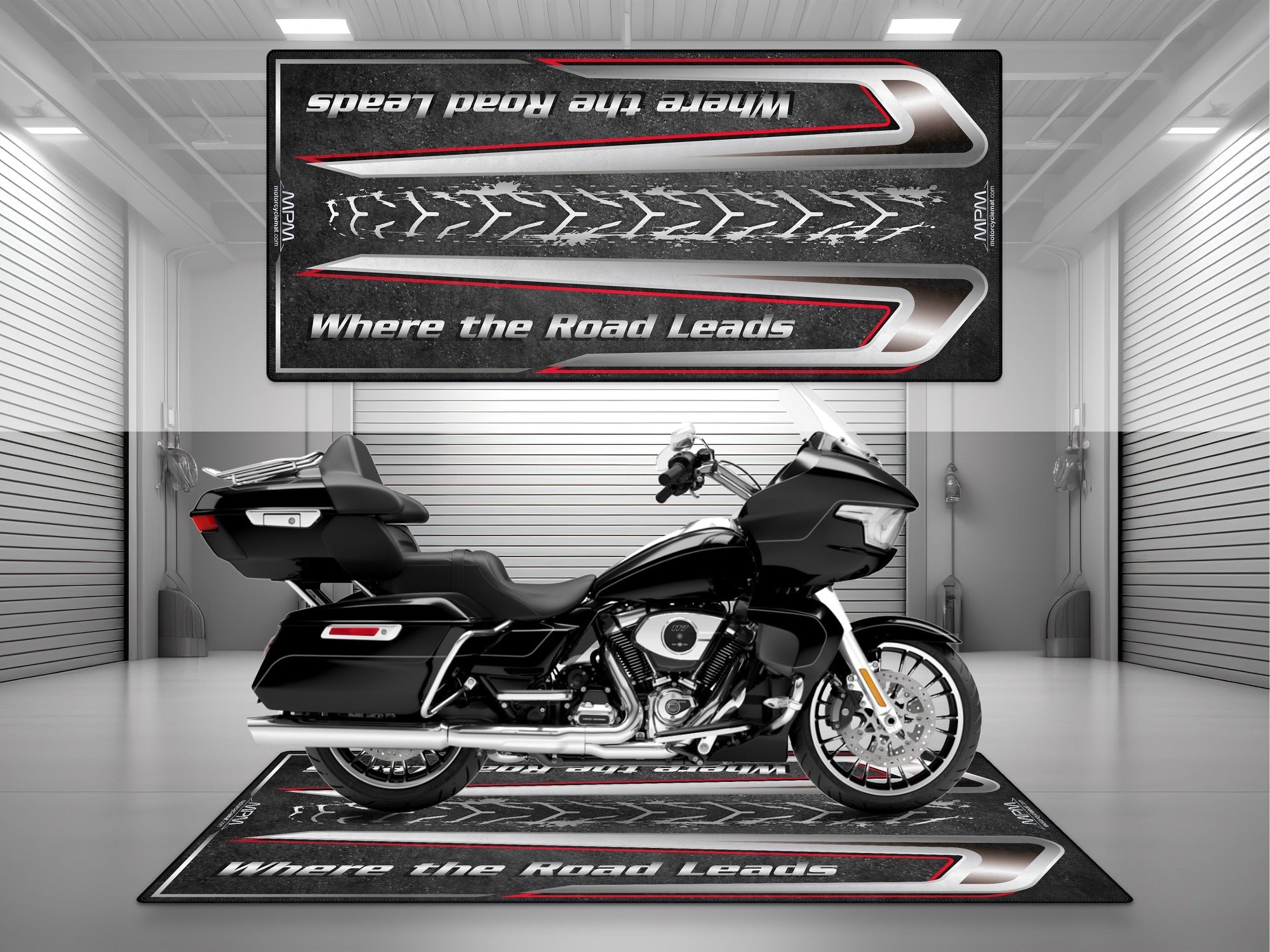 MPM Motorcycle Mat for Touring Motorcycle "Where the Road Leads" - MM4314