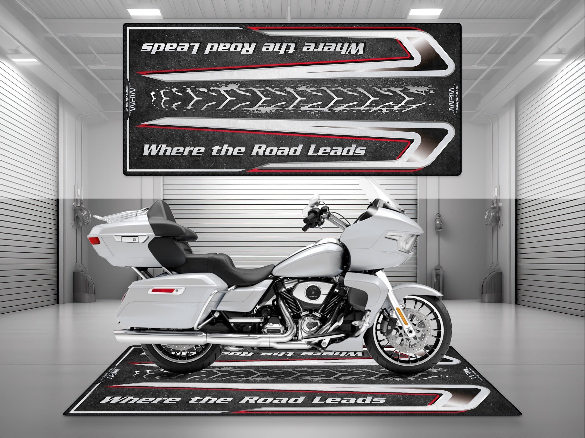 MPM Motorcycle Mat for Touring Motorcycle "Where the Road Leads" - MM4314