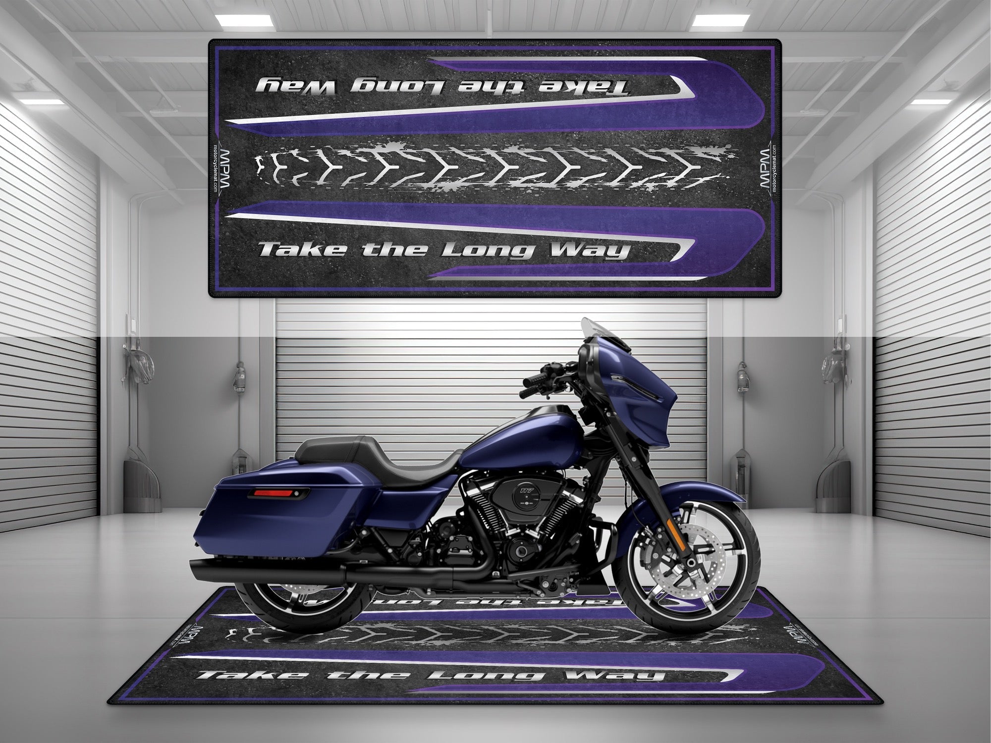 MPM Motorcycle Mat for Touring Motorcycle "Take the Long Way" - MM4311