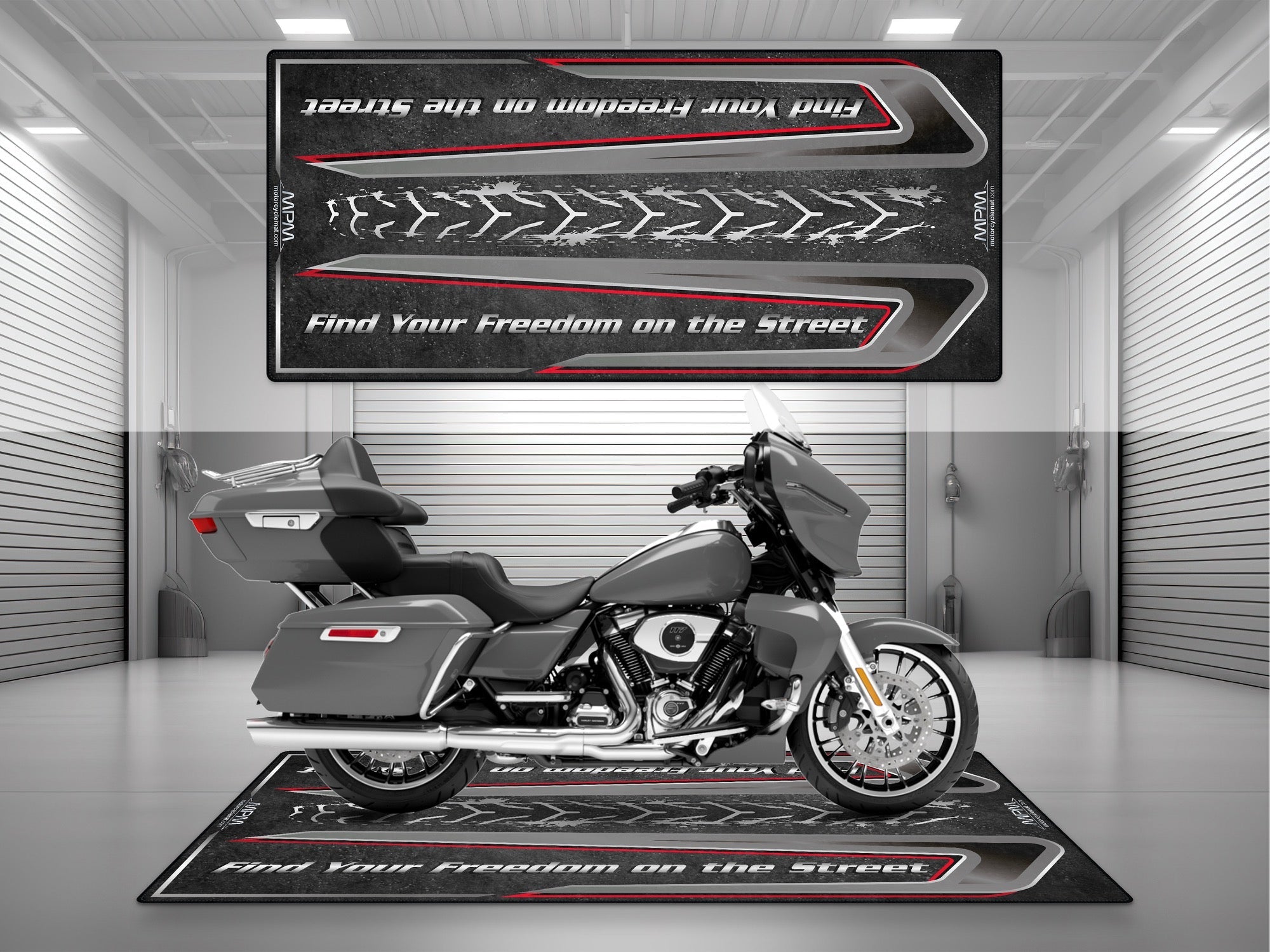 MPM Motorcycle Mat for Touring Motorcycle "Find Your Freedom on the Street" - MM4313