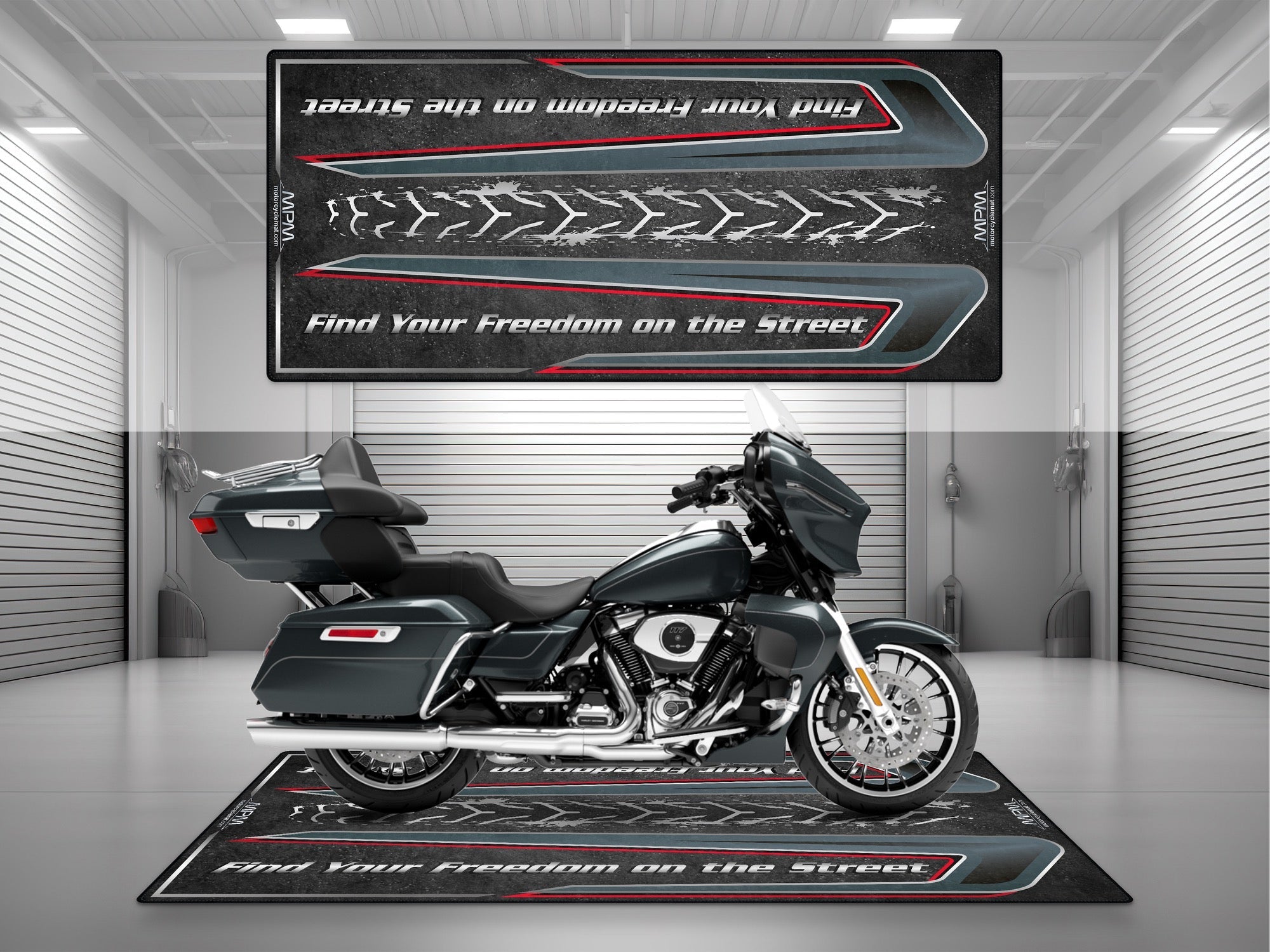 MPM Motorcycle Mat for Touring Motorcycle "Find Your Freedom on the Street" - MM4313