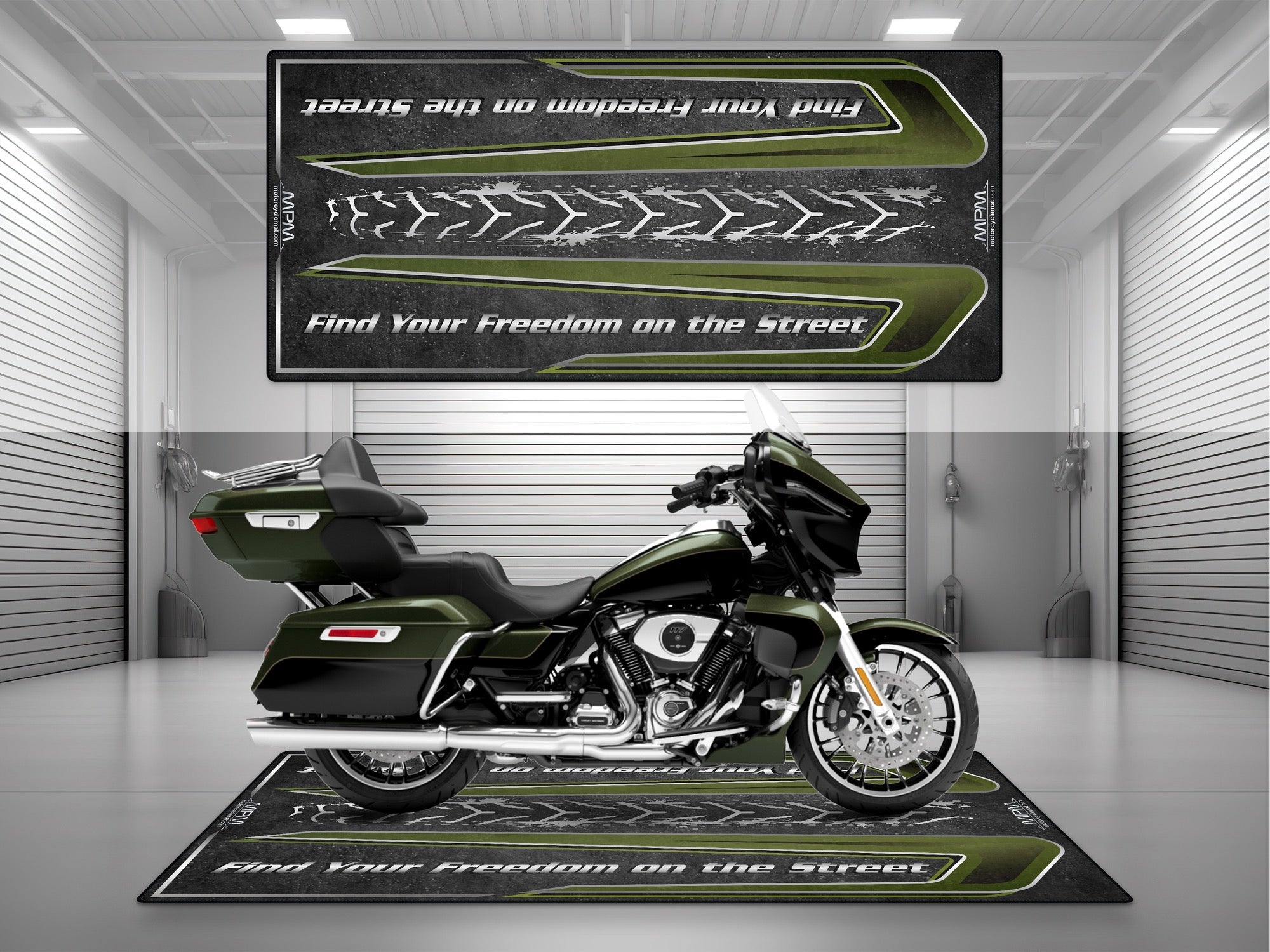 MPM Motorcycle Mat for Touring Motorcycle "Find Your Freedom on the Street" - MM4313