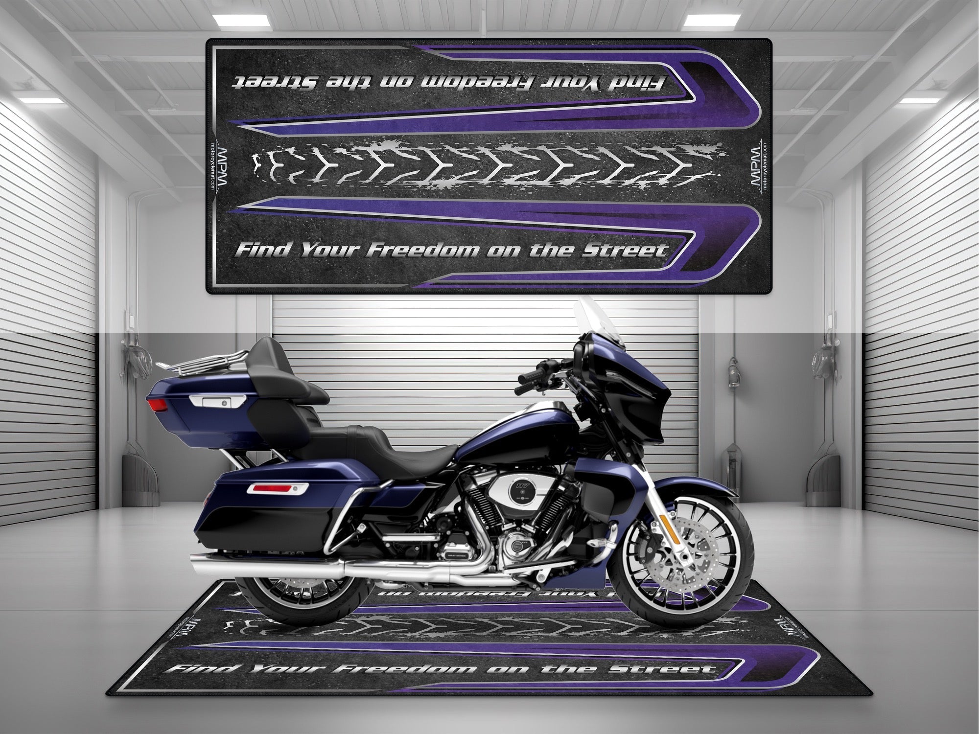 MPM Motorcycle Mat for Touring Motorcycle "Find Your Freedom on the Street" - MM4313