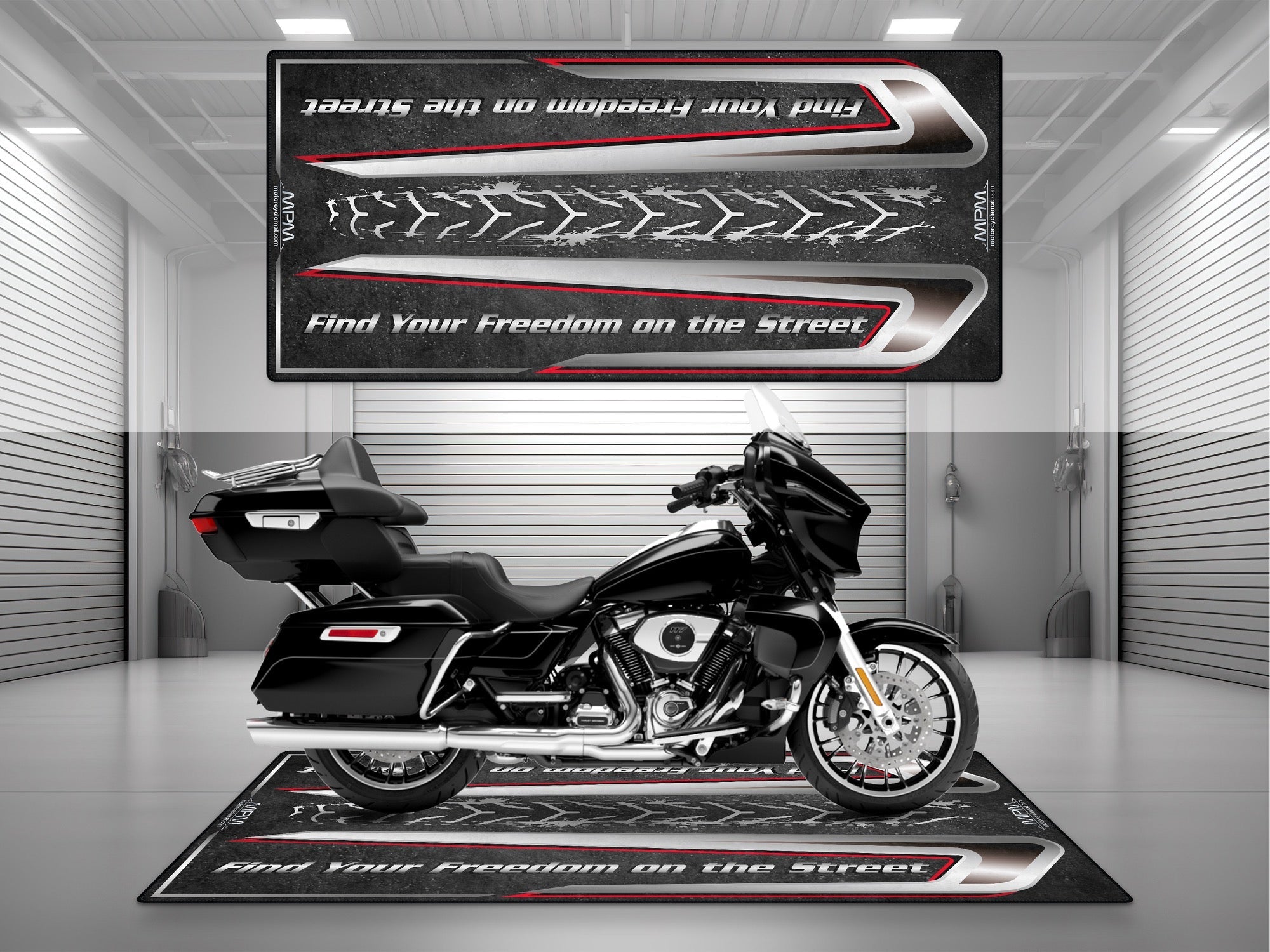 MPM Motorcycle Mat for Touring Motorcycle "Find Your Freedom on the Street" - MM4313