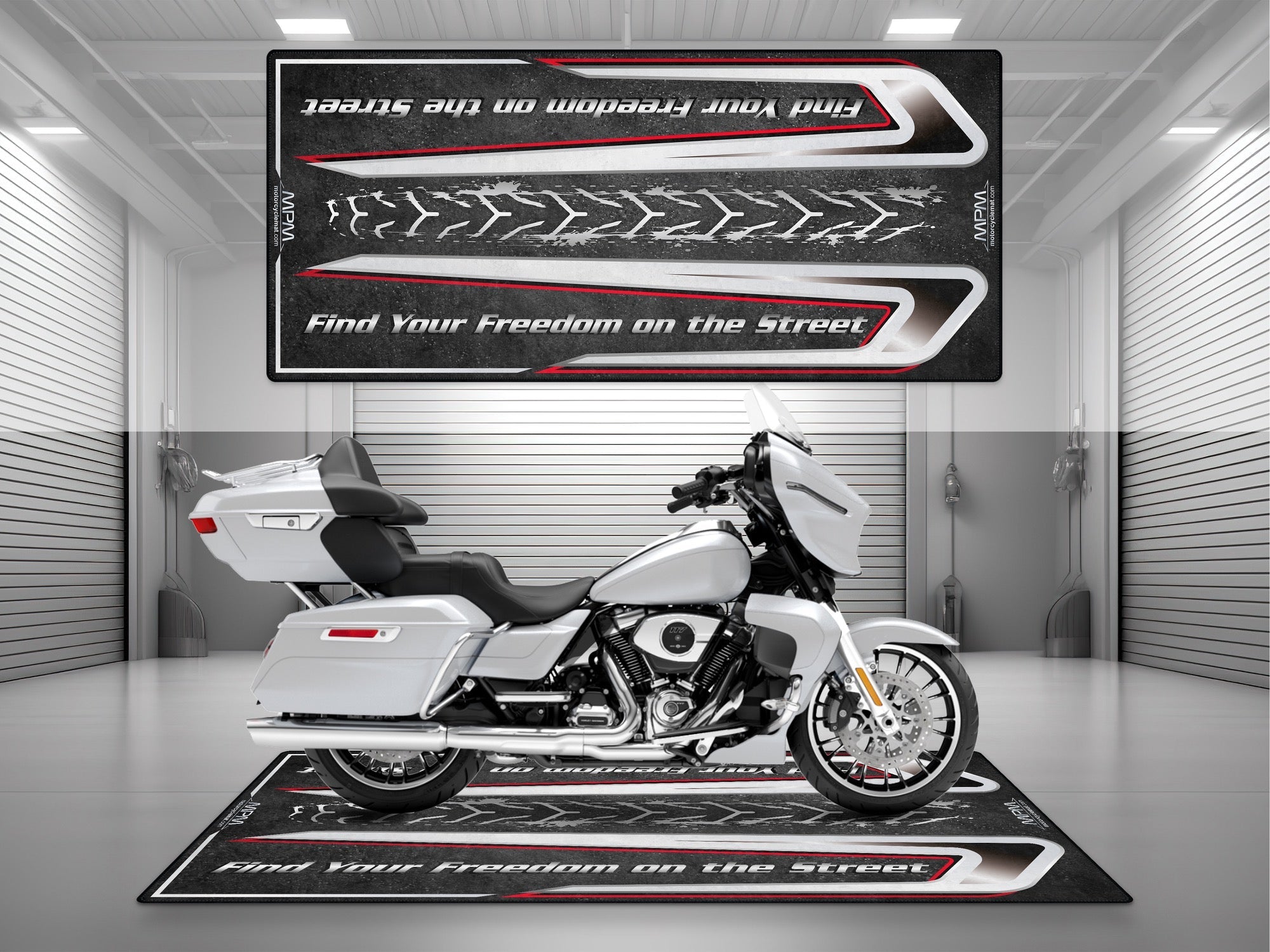 MPM Motorcycle Mat for Touring Motorcycle "Find Your Freedom on the Street" - MM4313