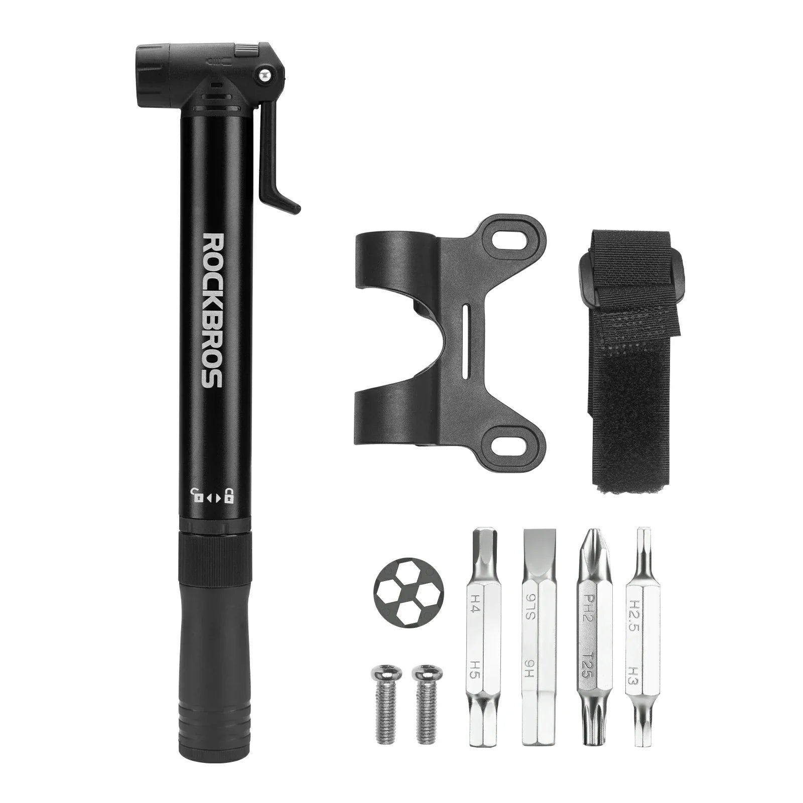Mini Bike Pump with 8-in-1 Ratchet Tool 80 PSI