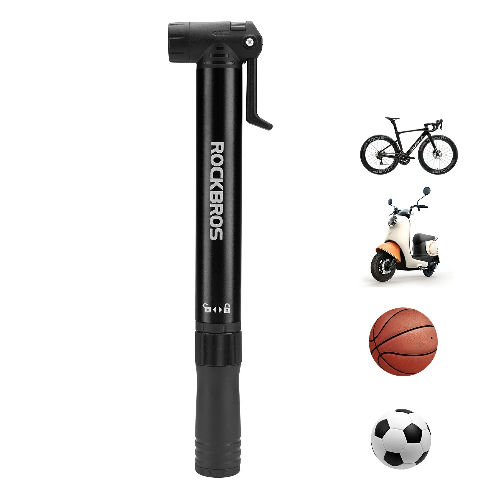 Mini Bike Pump with 8-in-1 Ratchet Tool 80 PSI