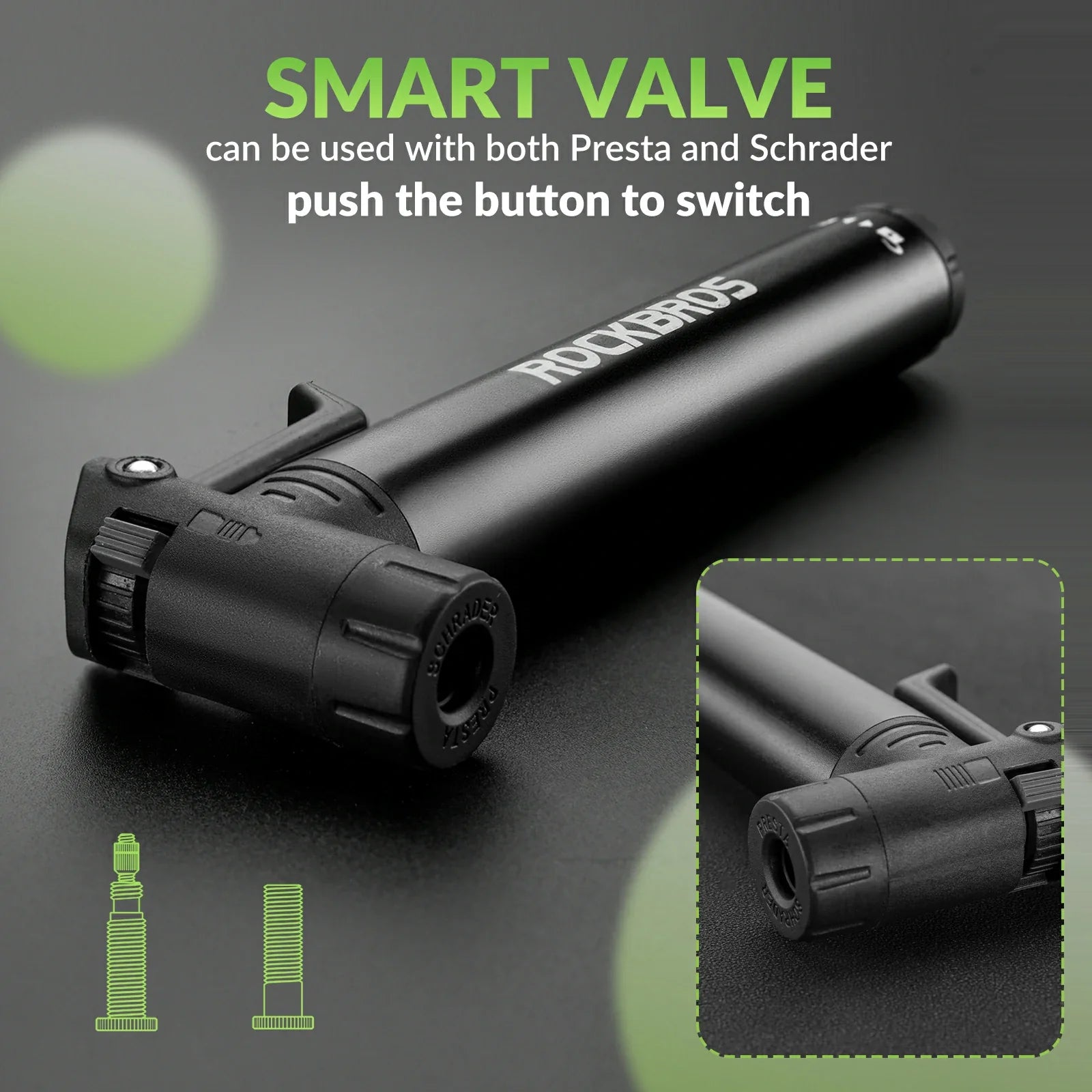Mini Bike Pump with 8-in-1 Ratchet Tool 80 PSI