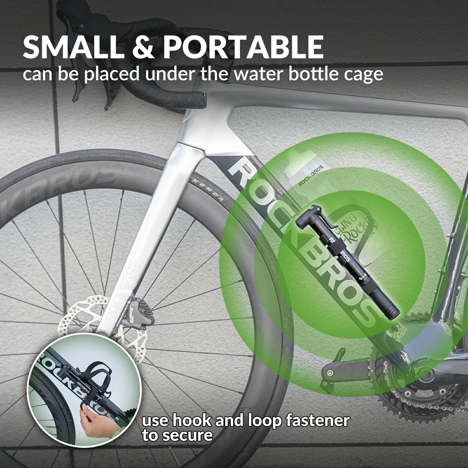 Mini Bike Pump with 8-in-1 Ratchet Tool 80 PSI