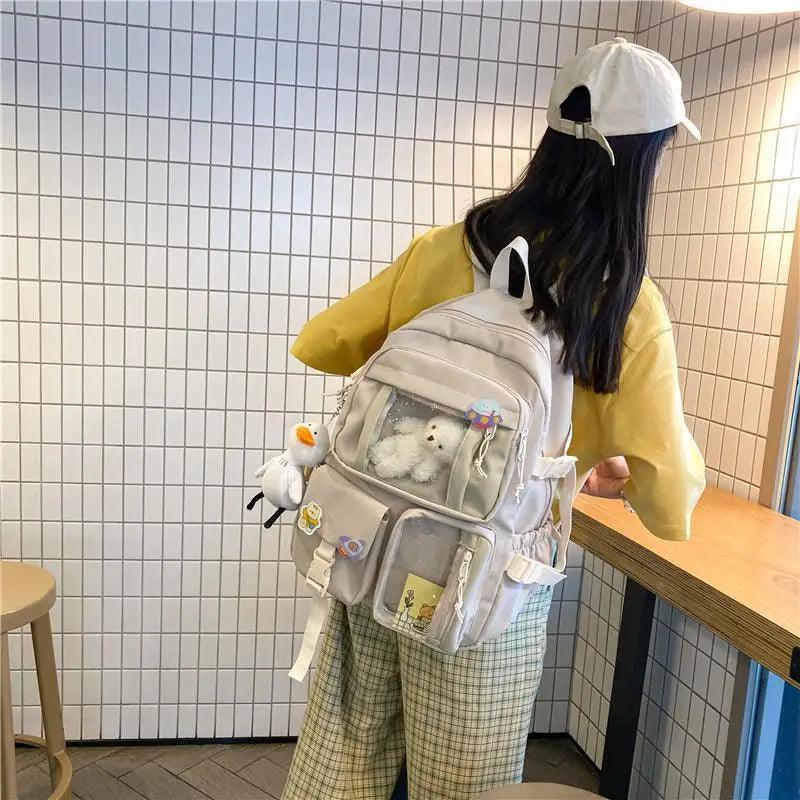 High Quality Nylon Large Capacity Waterproof Backpack For Female And Girls - Trendy College/Schoolbag