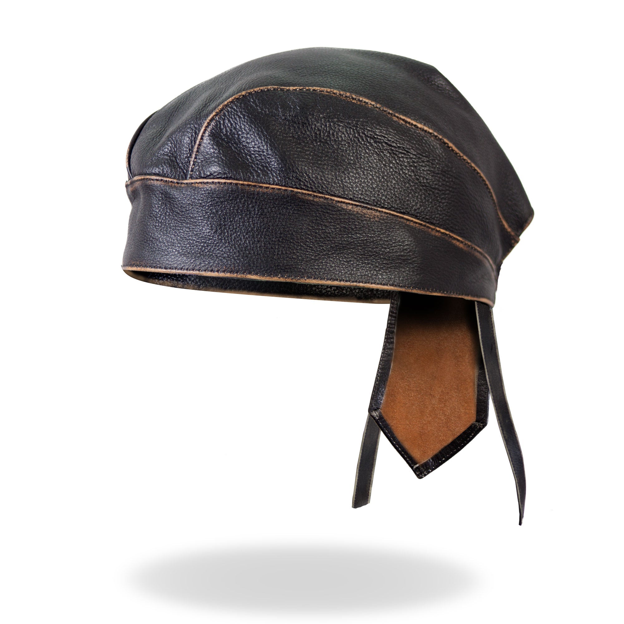 Brown Rub-Off Seam Medium Weight Leather Headwrap HWL1008