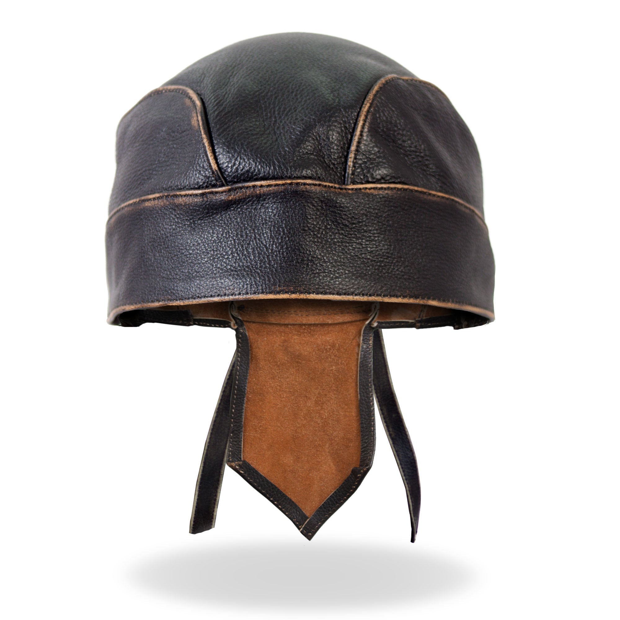 Brown Rub-Off Seam Medium Weight Leather Headwrap HWL1008