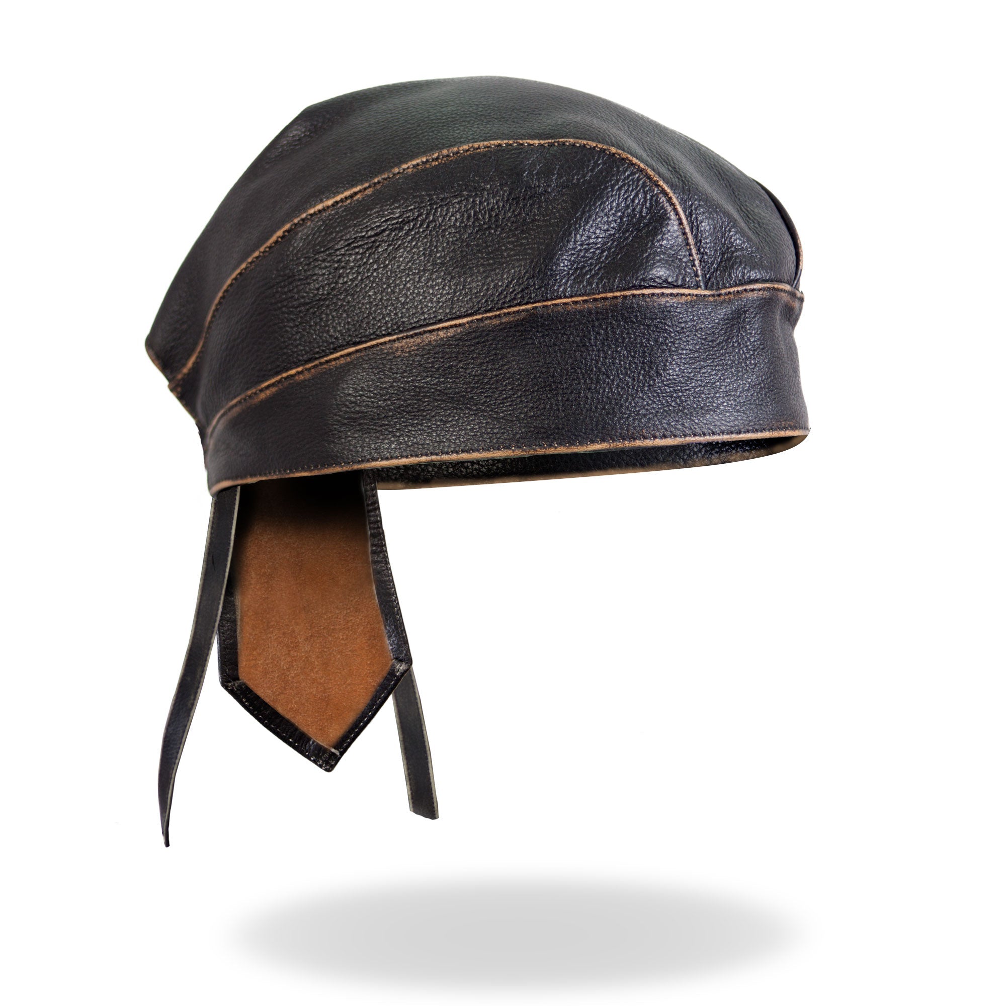 Brown Rub-Off Seam Medium Weight Leather Headwrap HWL1008