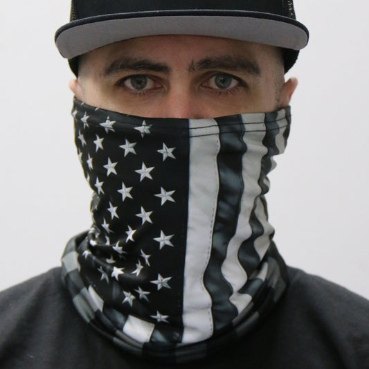 HWN2006 Gray Flag Neck Gaiter Mask
