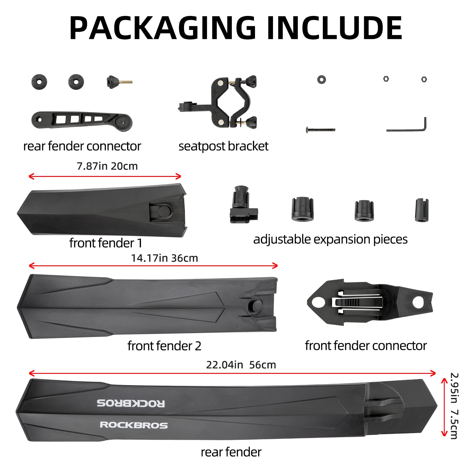 Adjustable MTB Mud Guards Front & Rear Splash Guard