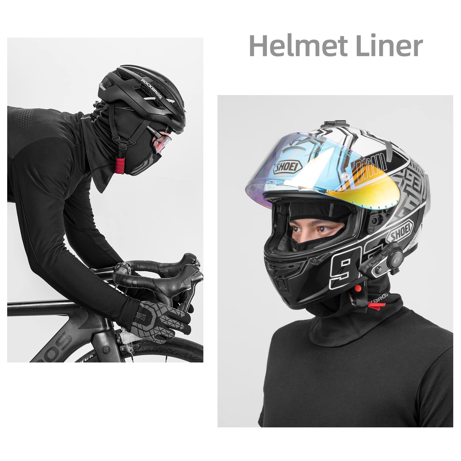ROCKBROS Windproof Winter Fleece Balaclava for Men - Ski, Cycling, Motorcycle Mask